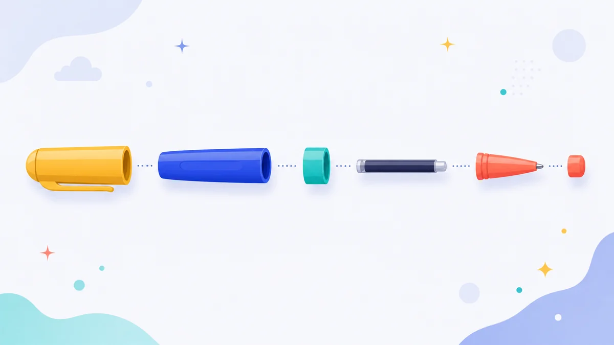 Anatomie et composants d'un stylo effaçable
