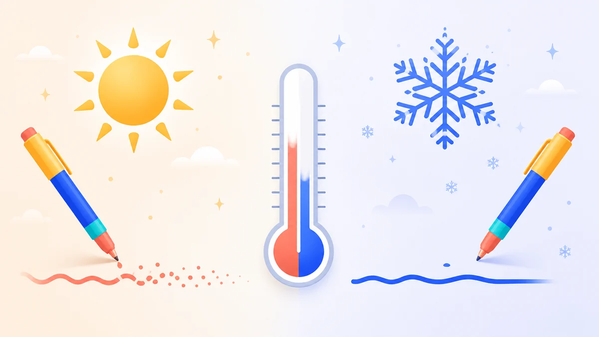 Chaleur et froid : comment réagit l'encre effaçable ?